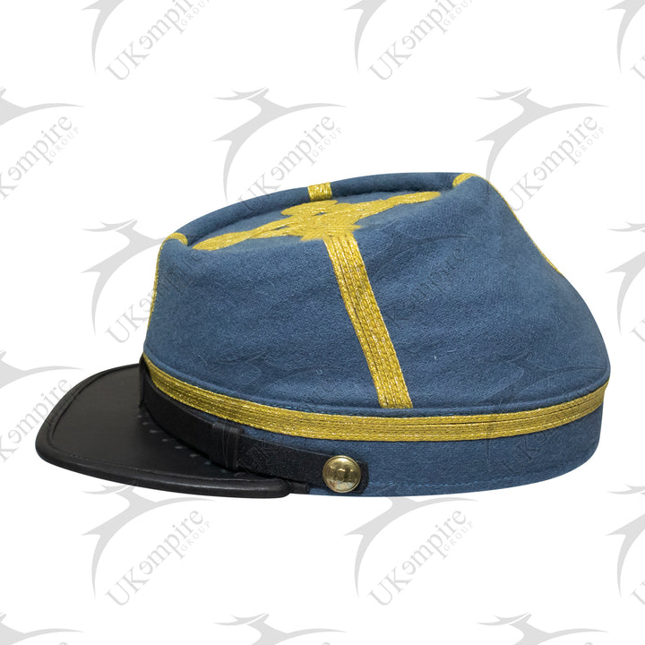 American Civil War Officer General Kepi (CSA) Blue Band – Infantry Blue Wool Hat/Cap