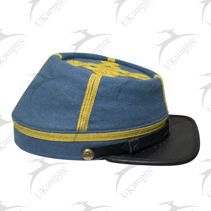 American Civil War Officer General Kepi (CSA) Blue Band – Infantry Blue Wool Hat/Cap