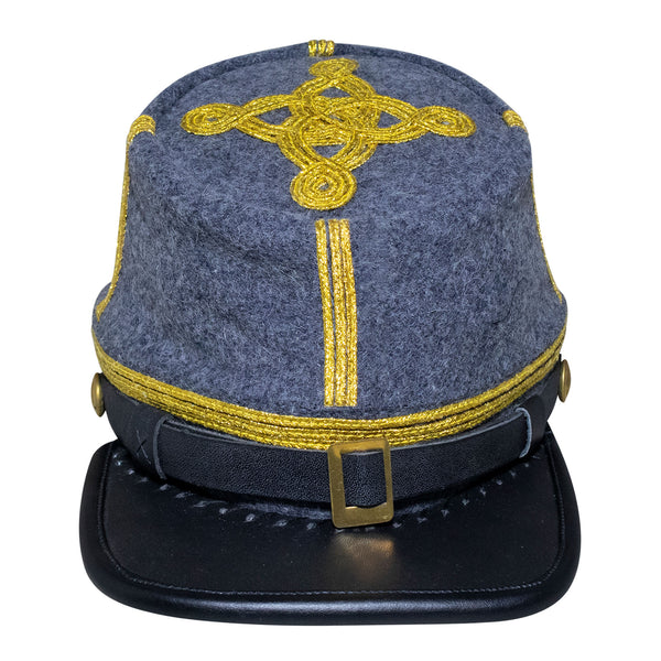 American Civil War Officer Major/Colonel Kepi (CSA) – 100% Confederate Grey Wool Cloth Hat/Cap