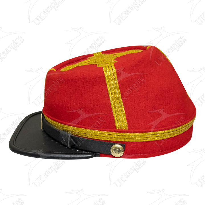 American Civil War Officer General Kepi (CSA) Black Band – Artillery Red Wool Hat/Cap