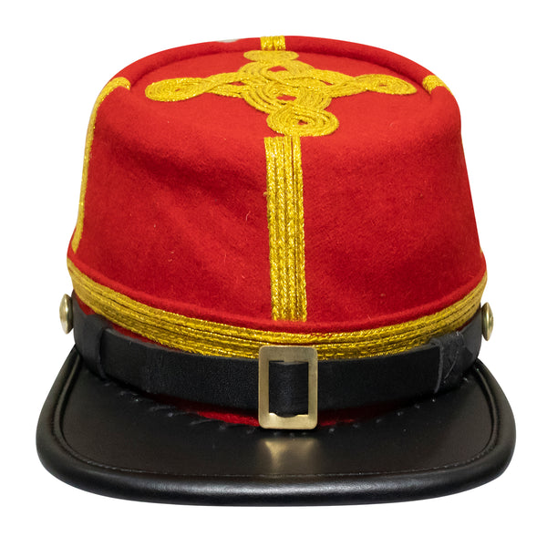 American Civil War Officer General Kepi (CSA) Black Band – Artillery Red Wool Hat/Cap