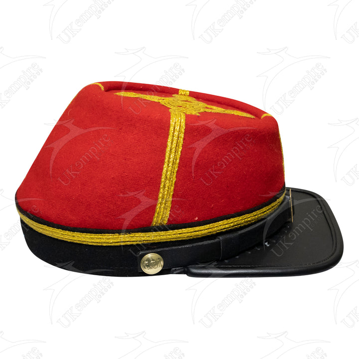 American Civil War Officer Major/Colonel Kepi (CSA) Black Band – Artillery Red Wool Hat/Cap