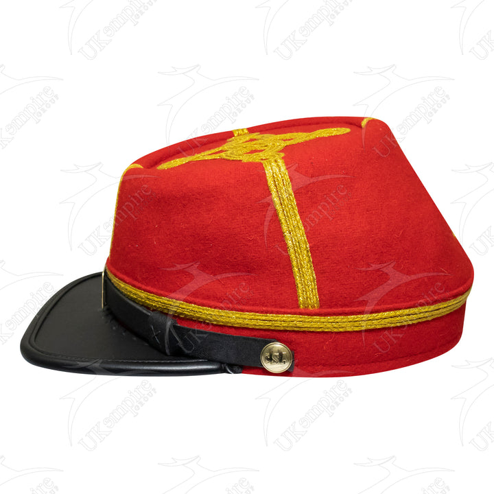 American Civil War Officer Major/Colonel Kepi (CSA) Black Band – Artillery Red Wool Hat/Cap