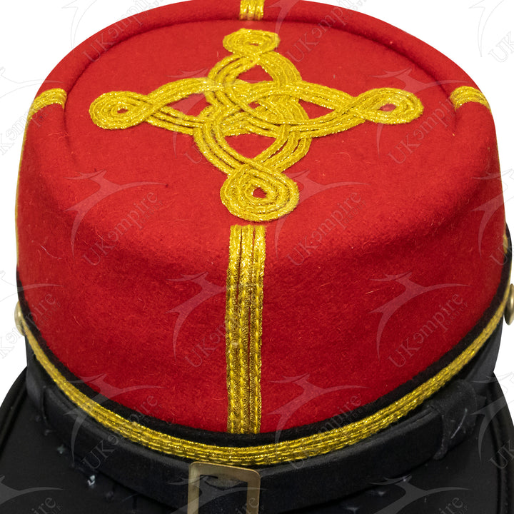 American Civil War Officer Major/Colonel Kepi (CSA) Black Band – Artillery Red Wool Hat/Cap