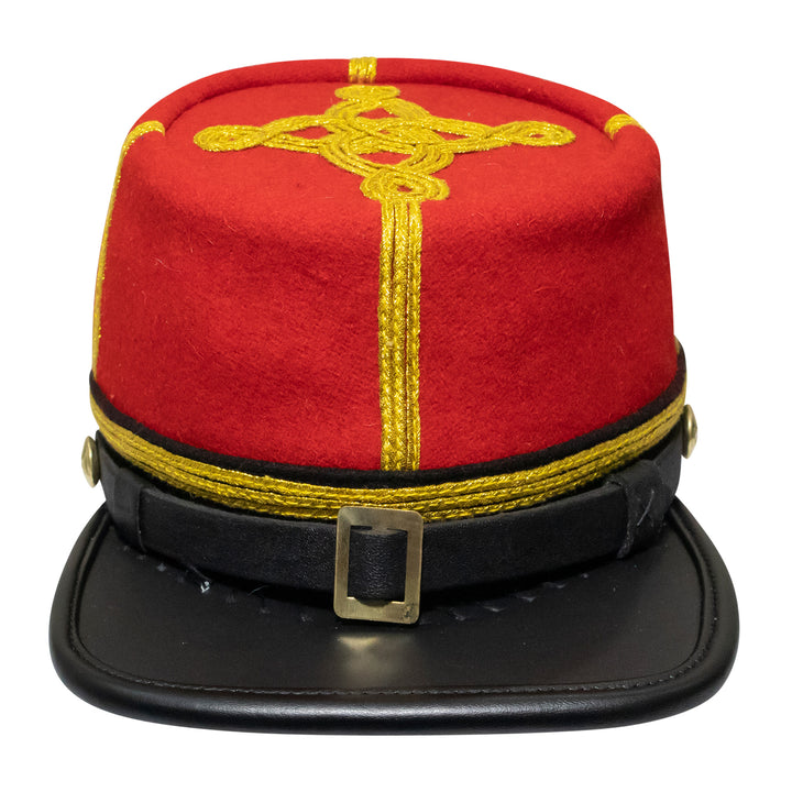 American Civil War Officer Major/Colonel Kepi (CSA) Black Band – Artillery Red Wool Hat/Cap