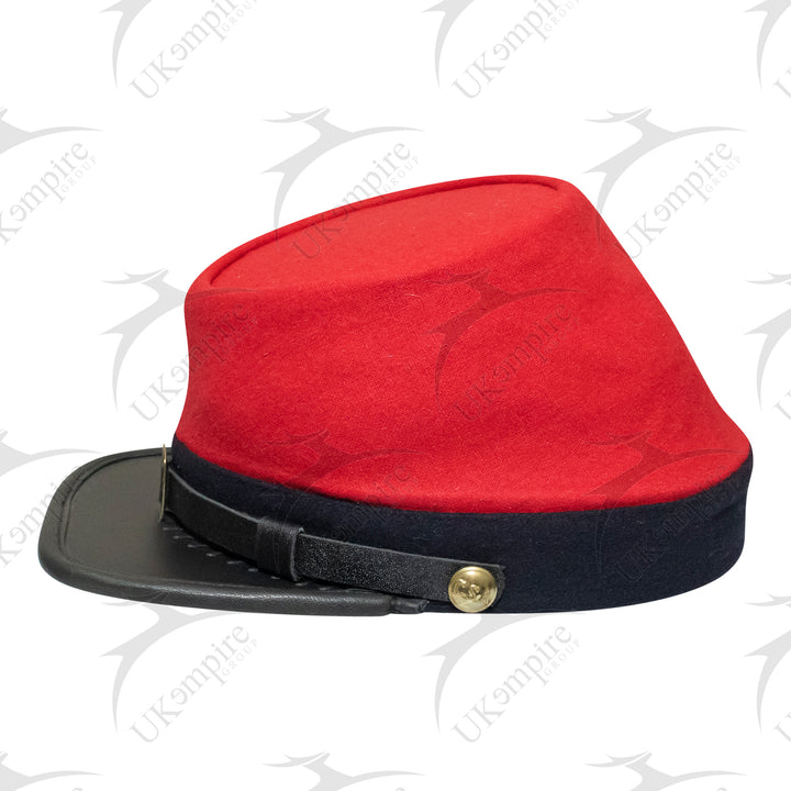 American Civil War CSA Artillery Red Kepi With Black band (plain), Forage Cap/Hat – 100% Wool