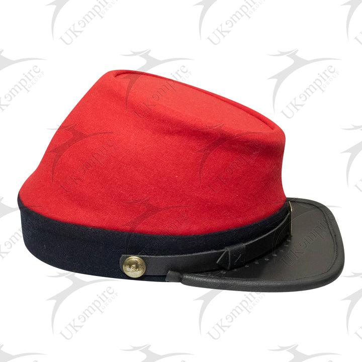 American Civil War CSA Artillery Red Kepi With Black band (plain), Forage Cap/Hat – 100% Wool