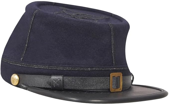 American Civil War US Union 1st Lieutenant Kepi, Navy Blue Wool With Black Braid Forage Cap/Hat