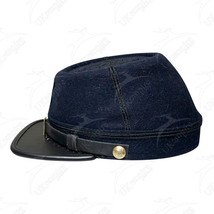 American Civil War US Union Captain Kepi, Navy Blue Wool With Black Braid Forage Cap/Hat