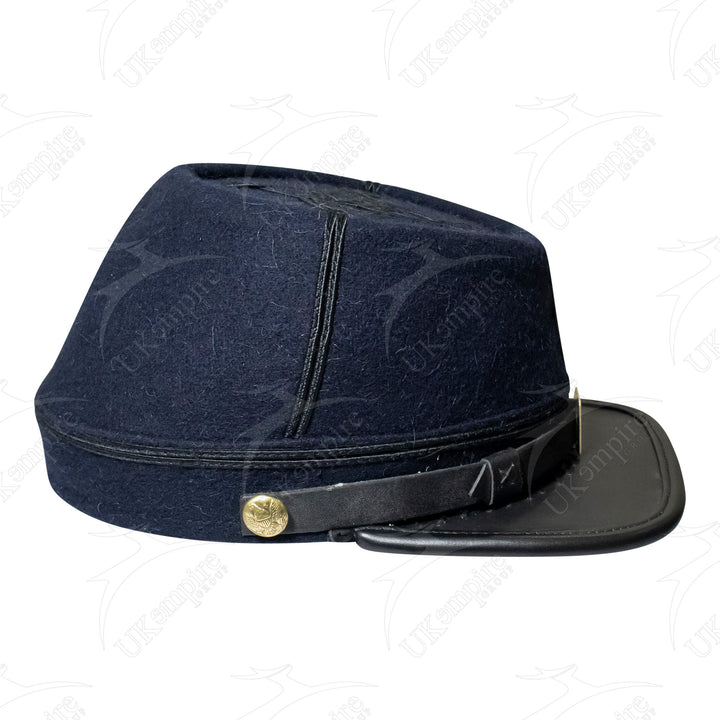 American Civil War US Union Captain Kepi, Navy Blue Wool With Black Braid Forage Cap/Hat