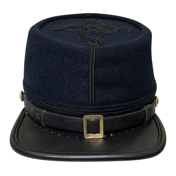 American Civil War US Union Captain Kepi, Navy Blue Wool With Black Braid Forage Cap/Hat