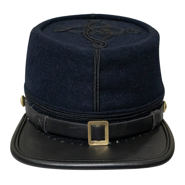 American Civil War US Union Captain Kepi, Navy Blue Wool With Black Braid Forage Cap/Hat
