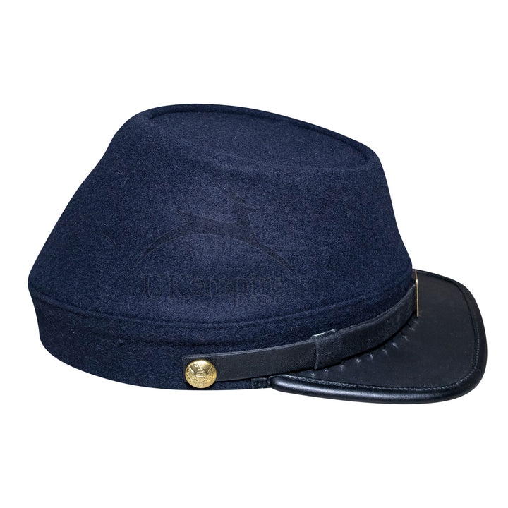 American Civil War Officer US Union Kepi (plain), Forage Cap/Hat – 100% Navy Blue Wool
