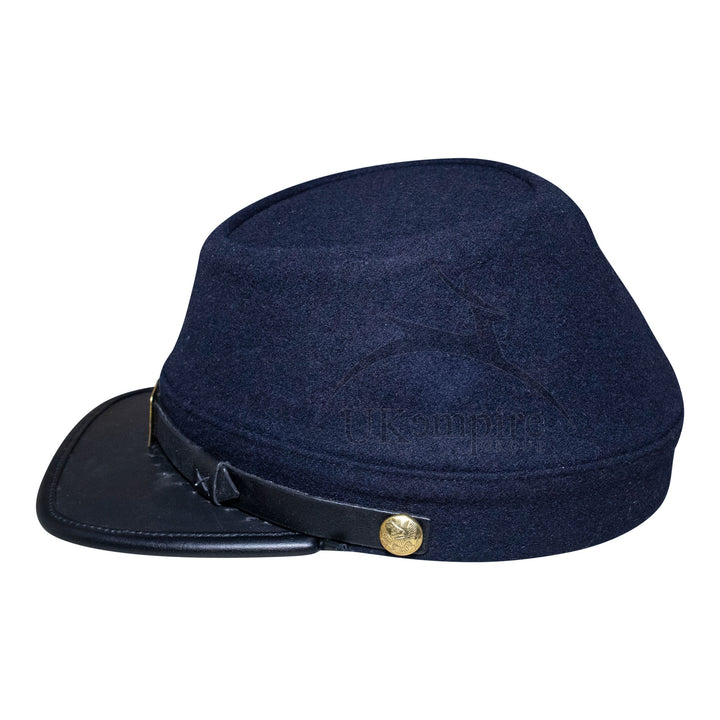 American Civil War Officer US Union Kepi (plain), Forage Cap/Hat – 100% Navy Blue Wool