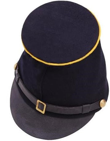 American Civil War Officer Union State Militia Forage Kepi – Navy Blue Wool With Gold Braid Hat/Cap