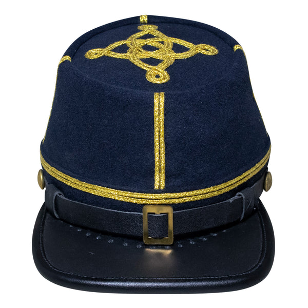 American Civil War Officer Union Kepi, US Captain Rank – 100% Navy Blue Wool Cloth Hat/Cap