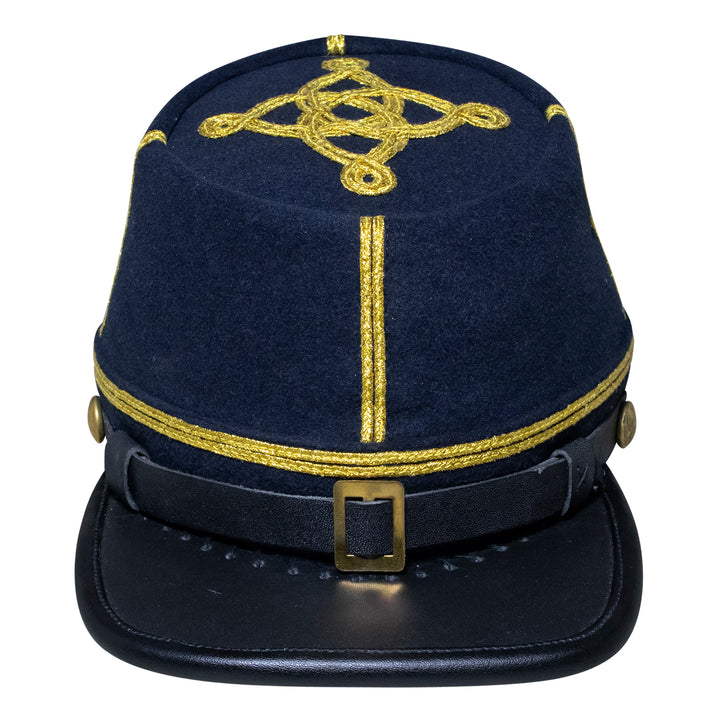 American Civil War Officer Union Kepi, US Captain Rank – 100% Navy Blue Wool Cloth Hat/Cap