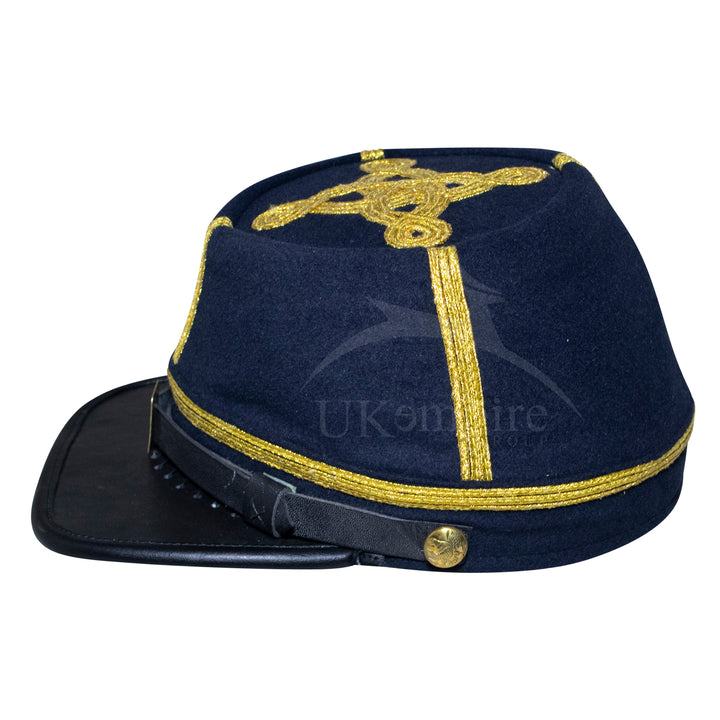 American Civil War Field Officer Union Kepi Major/Colonel – 100% Navy Blue Wool Cloth Hat/Cap
