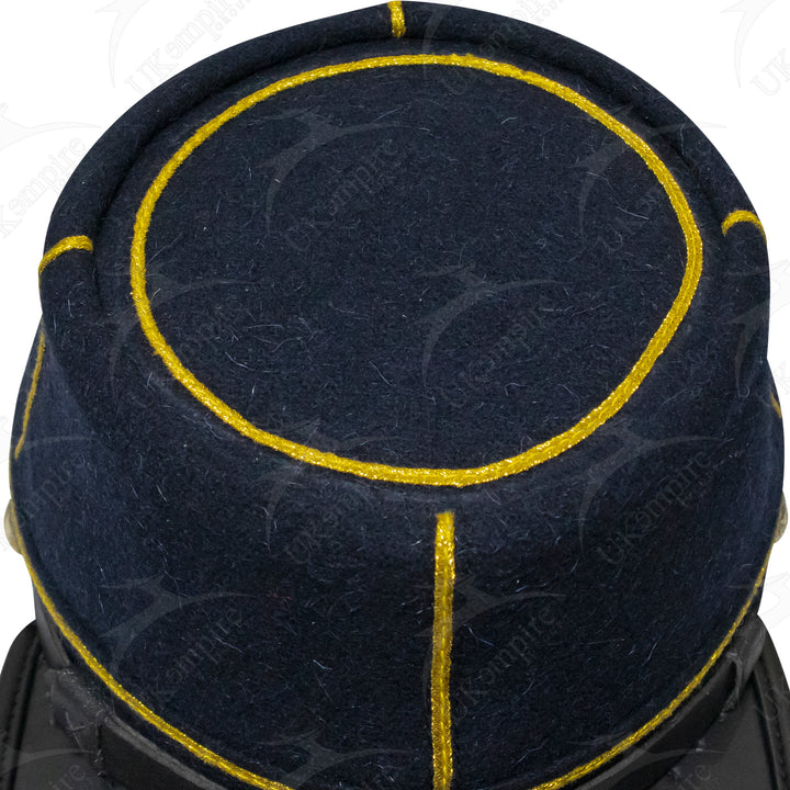 American Civil War Officer Union State Militia Cavalry Kepi – Navy Blue Wool With Gold Braid Hat/Cap