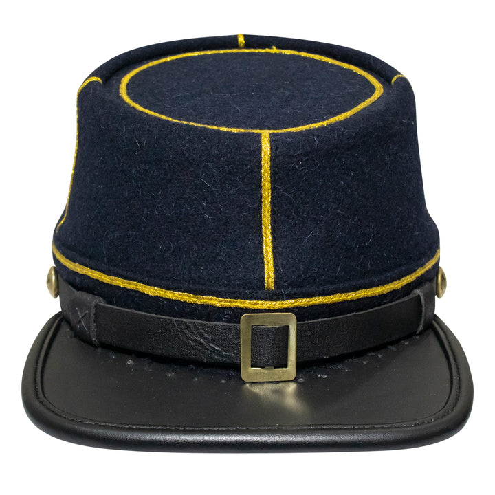 American Civil War Officer Union State Militia Cavalry Kepi – Navy Blue Wool With Gold Braid Hat/Cap