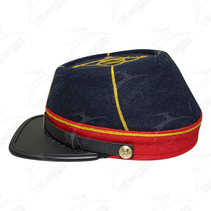 American Civil War Officer 1st Lieutenant Kepi Red Band – Navy Blue Wool Hat/Cap
