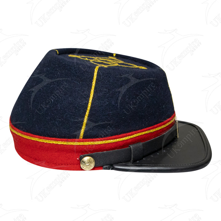 American Civil War Officer 1st Lieutenant Kepi Red Band – Navy Blue Wool Hat/Cap