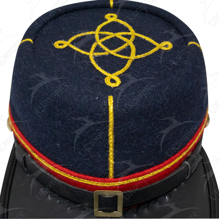 American Civil War Officer 1st Lieutenant Kepi Red Band – Navy Blue Wool Hat/Cap