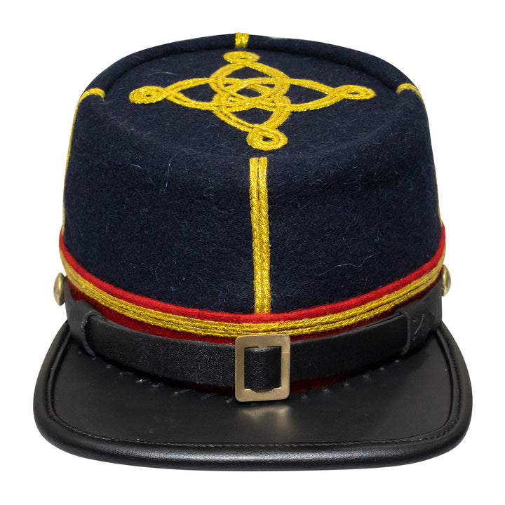 American Civil War Officer Captain Kepi Red Band – Navy Blue Wool Hat/Cap