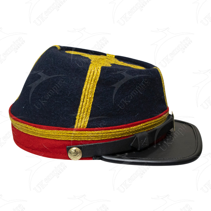 American Civil War Officer General Kepi Red Band – Navy Blue Wool Hat/Cap