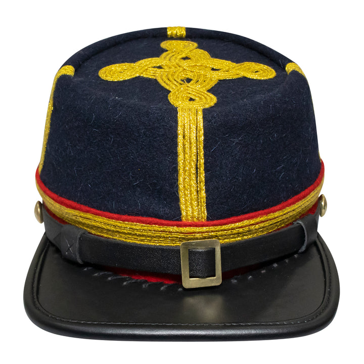 American Civil War Officer General Kepi Red Band – Navy Blue Wool Hat/Cap