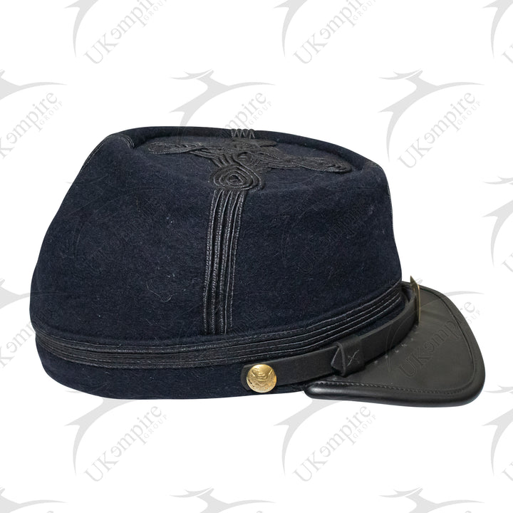 American Civil War Officer Union US General Kepi – Navy Blue Wool With Black Braid Hat/Cap