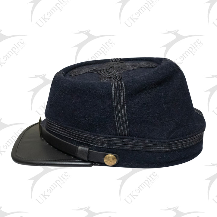 American Civil War Officer Union US General Kepi – Navy Blue Wool With Black Braid Hat/Cap