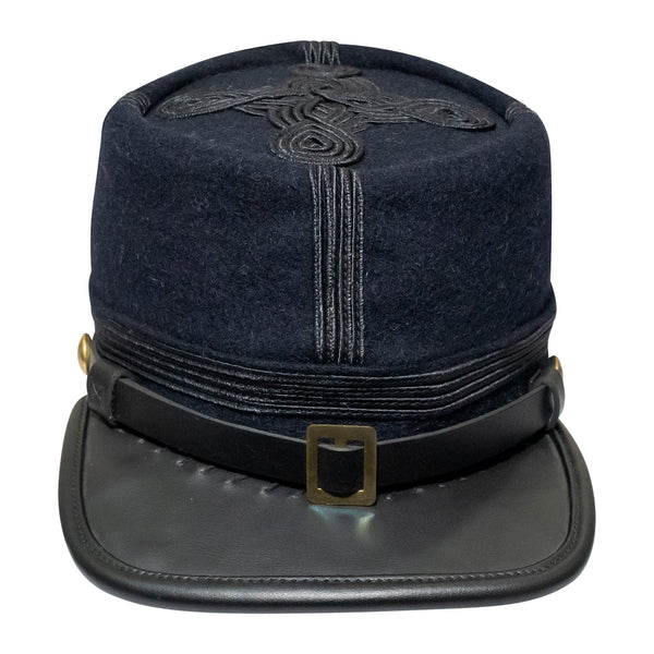 American Civil War Officer Union US General Kepi – Navy Blue Wool With Black Braid Hat/Cap