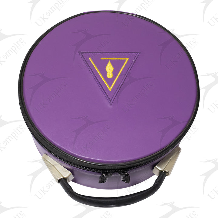 Masonic Cryptic Masons Crown Cap Case Purple – Machine Embroidered  1 