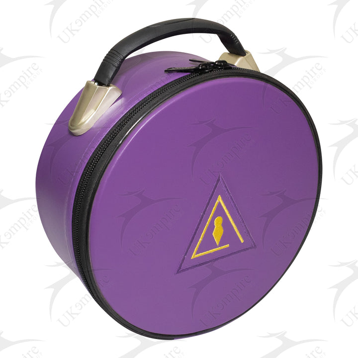 Masonic Cryptic Masons Crown Cap Case Purple – Machine Embroidered 2