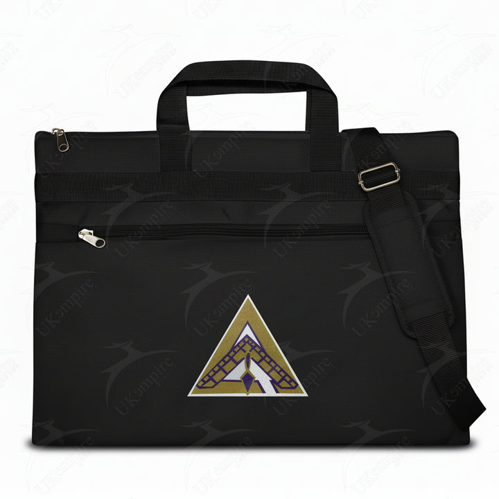 Masonic Cryptic Masons Grand Council Black Tote Bag Printed with Hand & Shoulder Carry