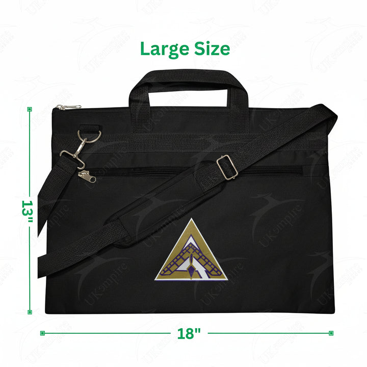 Masonic Cryptic Masons Grand Council Black Tote Bag Printed with Hand & Shoulder Carry