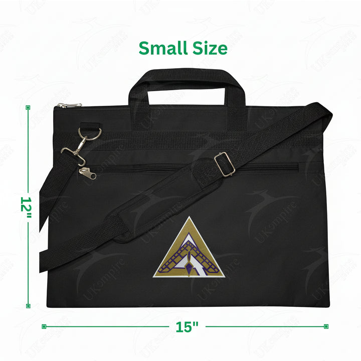 Masonic Cryptic Masons Grand Council Black Tote Bag Printed with Hand & Shoulder Carry