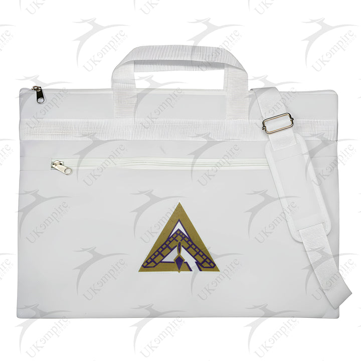 Masonic Cryptic Masons Grand Council White Tote Bag Printed with Hand & Shoulder Carry