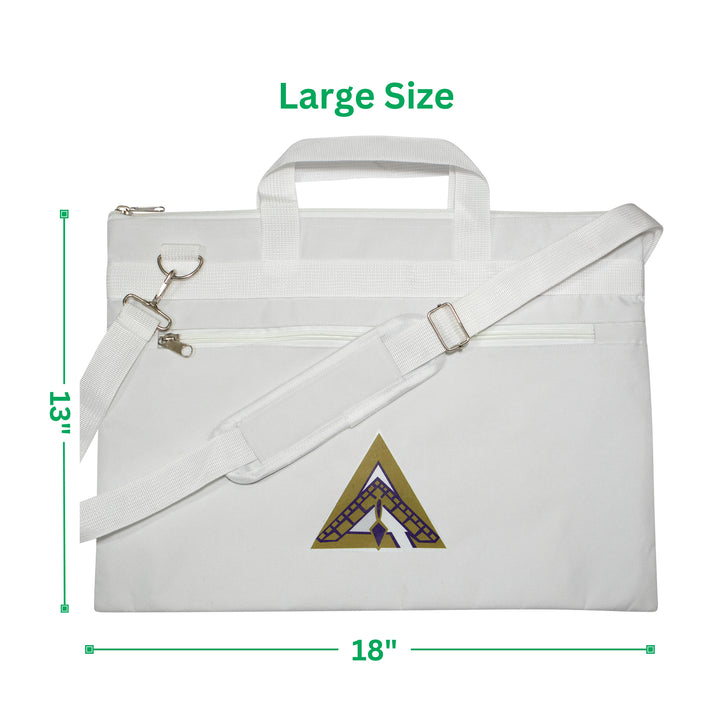 Masonic Cryptic Masons Grand Council White Tote Bag Printed with Hand & Shoulder Carry