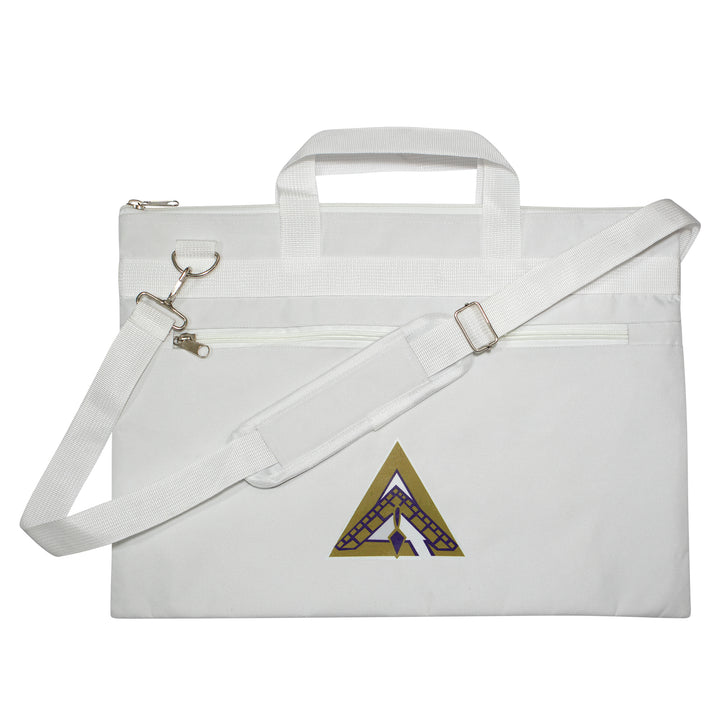 Masonic Cryptic Masons Grand Council White Tote Bag Printed with Hand & Shoulder Carry