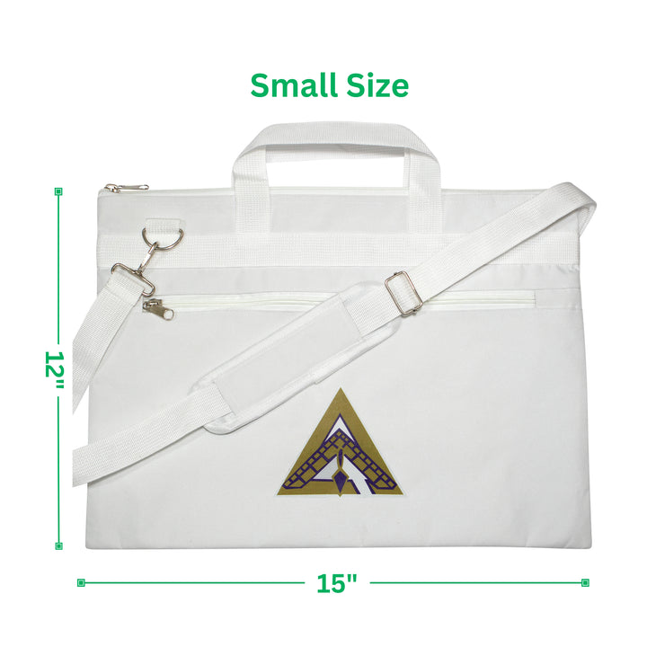 Masonic Cryptic Masons Grand Council White Tote Bag Printed with Hand & Shoulder Carry