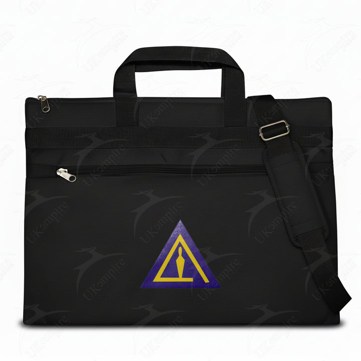 Masonic Cryptic Masons Royal & Select Right Cut Black Tote Bag Printed with Hand & Shoulder Carry