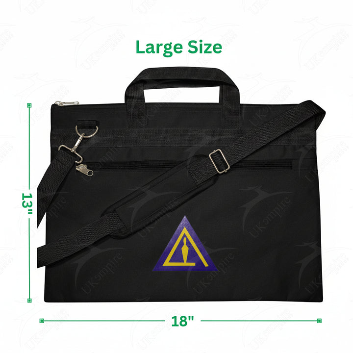 Masonic Cryptic Masons Royal & Select Right Cut Black Tote Bag Printed with Hand & Shoulder Carry
