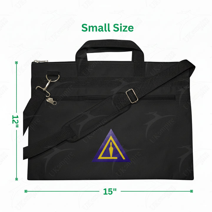 Masonic Cryptic Masons Royal & Select Right Cut Black Tote Bag Printed with Hand & Shoulder Carry