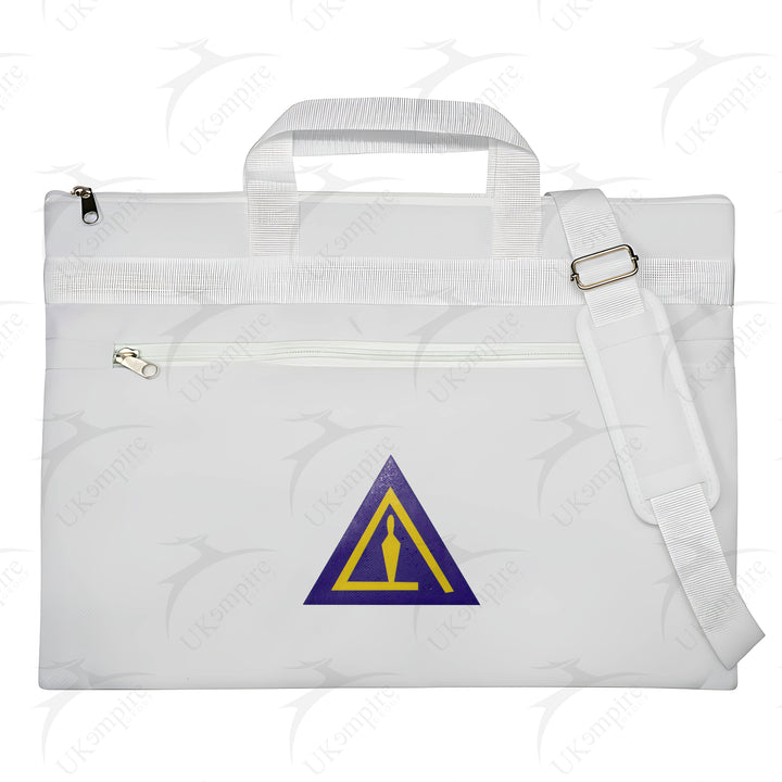 Masonic Cryptic Masons Royal & Select Right Cut White Tote Bag Printed with Hand & Shoulder Carry