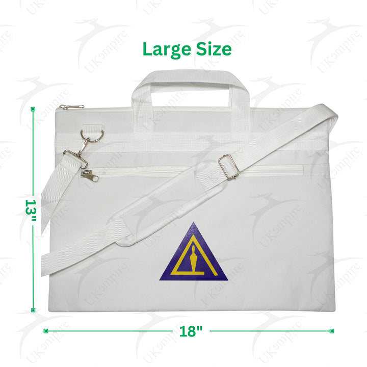 Masonic Cryptic Masons Royal & Select Right Cut White Tote Bag Printed with Hand & Shoulder Carry