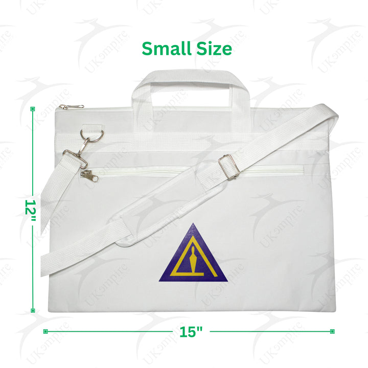Masonic Cryptic Masons Royal & Select Right Cut White Tote Bag Printed with Hand & Shoulder Carry
