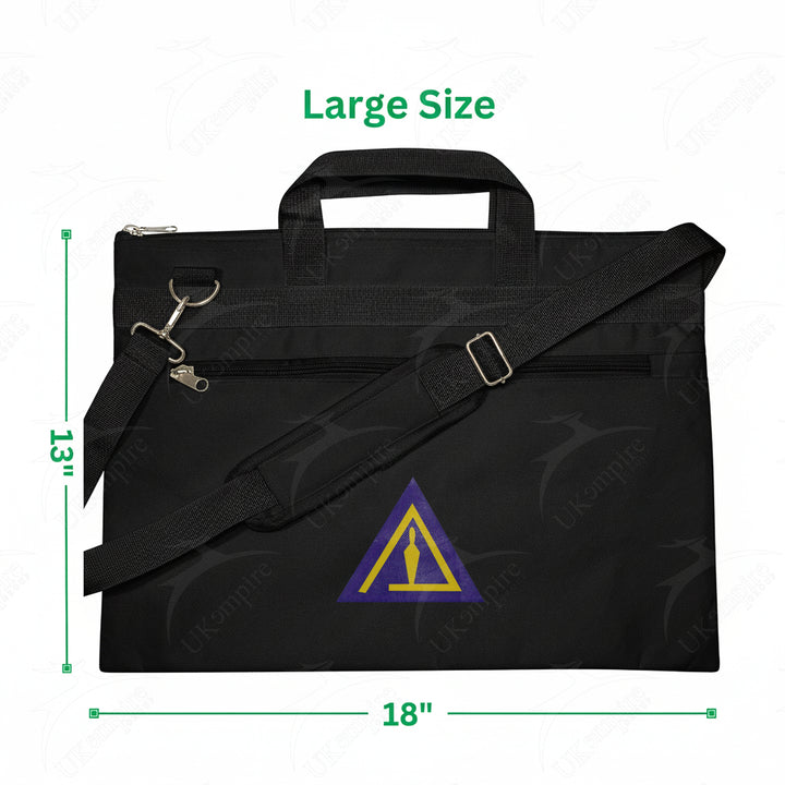 Masonic Cryptic Masons Royal & Select Black Tote Bag Printed with Hand & Shoulder Carry