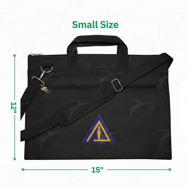 Masonic Cryptic Masons Royal & Select Black Tote Bag Printed with Hand & Shoulder Carry